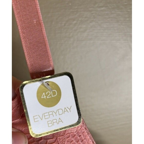 Adrienne Vitrine Studio Lace Coral Bra 42D NWT Lightly Padded Underwire 5343-361 - Picture 2 of 8